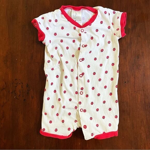 H&M Baby Girl One Piece Suit Ladybug Cotton Size 2-4 Months - Picture 1 of 6